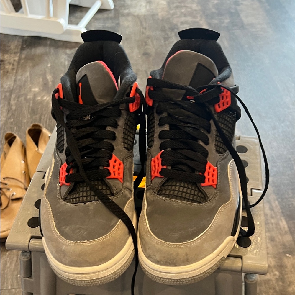 Nike Gray and Black Sneakers with Red Accents